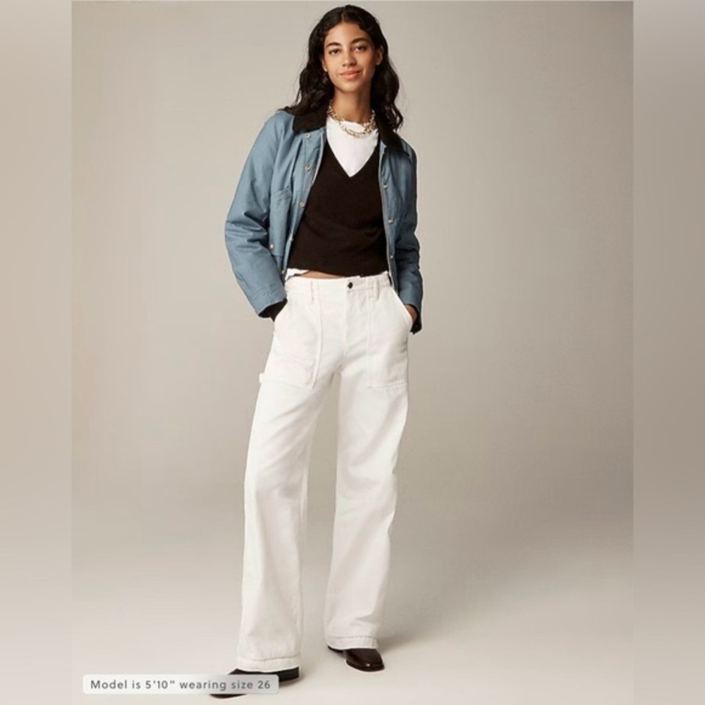 J. Crew White Wide-Leg Jeans